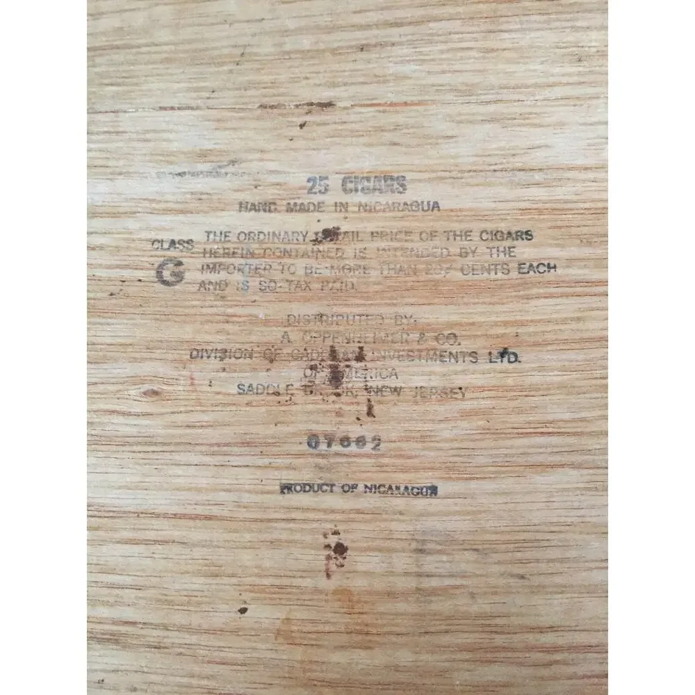 Vintage Joya de Nicaragua Wooden Wood Cigar Empty Trinket Box Hand Made 9